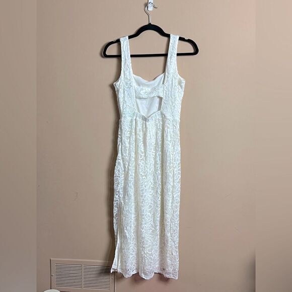Sam Edelman Women’s Size 2 Ivory Lace Open Back Sleeveless MIDI Dress NWT - Picture 4 of 8